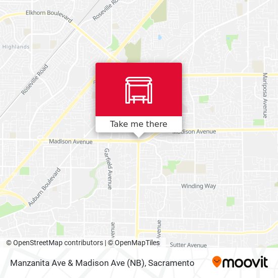 Manzanita Ave & Madison Ave (NB) map