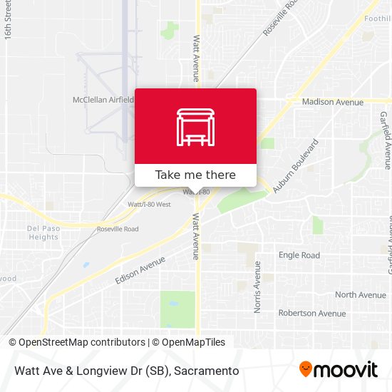 Watt Ave & Longview Dr (SB) map
