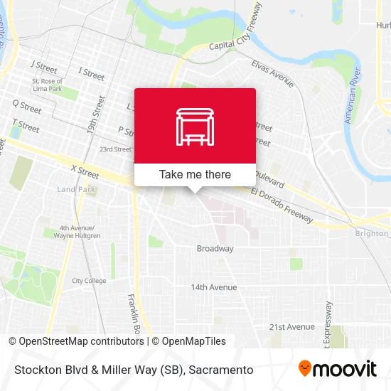 Mapa de Stockton Blvd & Miller Way (SB)