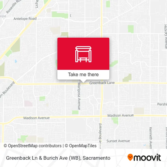 Mapa de Greenback Ln & Burich Ave (WB)