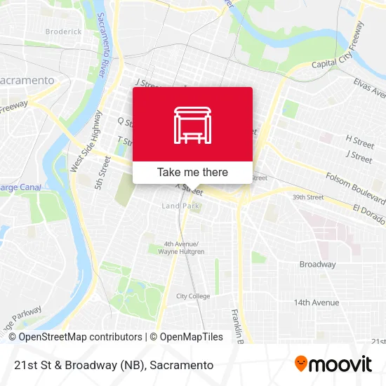 21st St & Broadway (NB) map