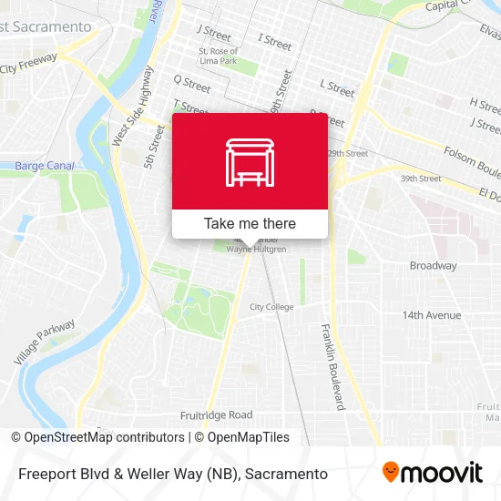 Mapa de Freeport Blvd & Weller Way (NB)