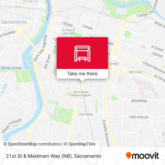 21st St & Markham Way (NB) map