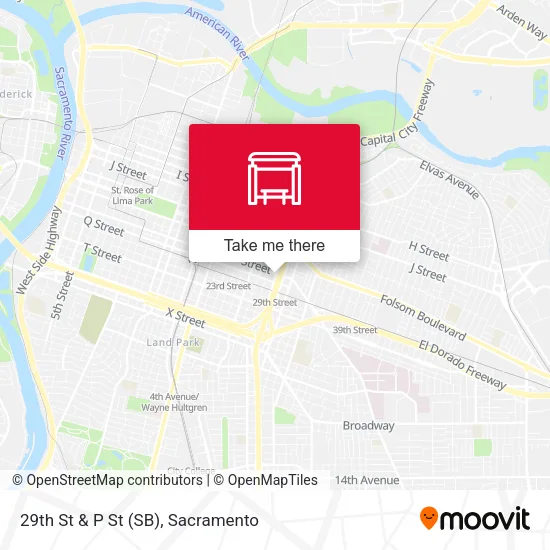 Mapa de 29th St & P St (SB)