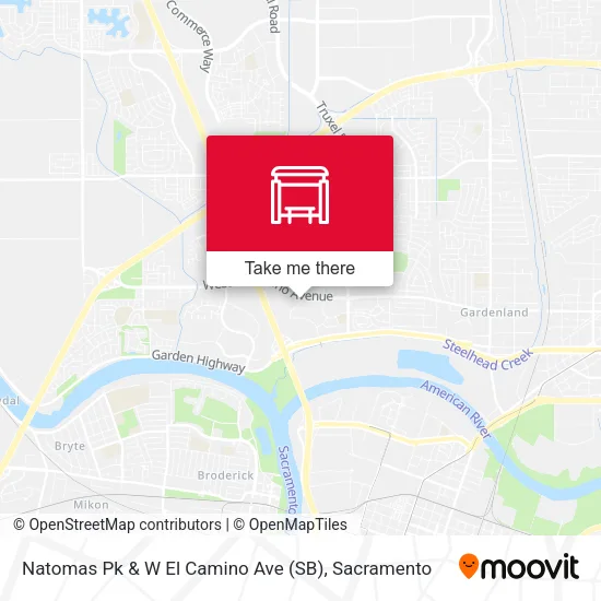 Mapa de Natomas Pk & W El Camino Ave (SB)