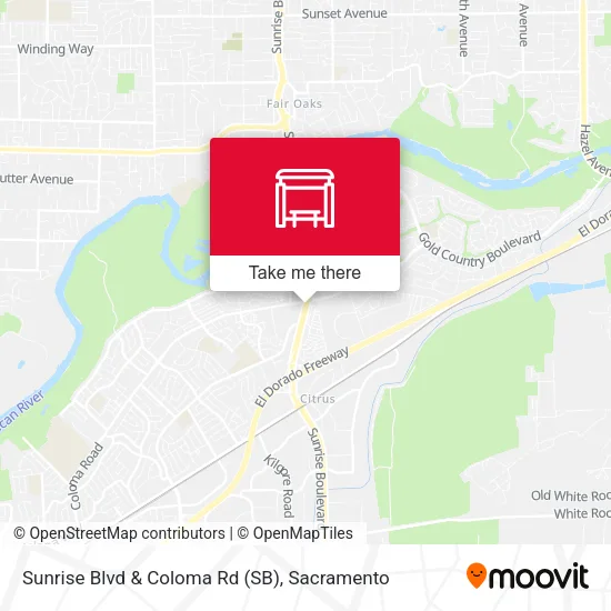 Mapa de Sunrise Blvd & Coloma Rd (SB)
