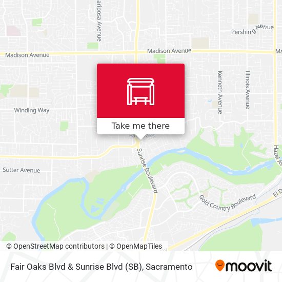 Fair Oaks Blvd & Sunrise Blvd (SB) map