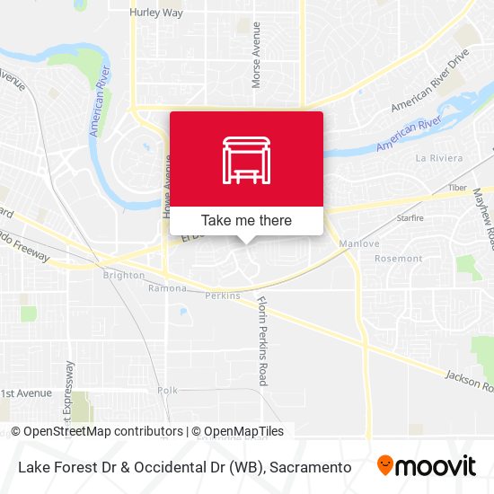 Lake Forest Dr & Occidental Dr (WB) map