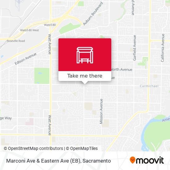 Marconi Ave & Eastern Ave (EB) map