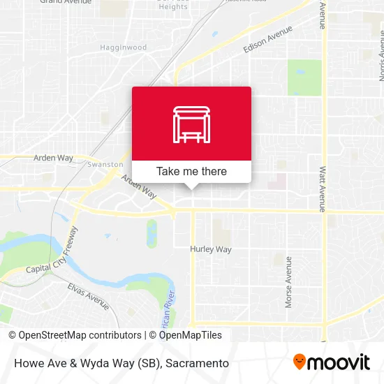Howe Ave & Wyda Way (SB) map