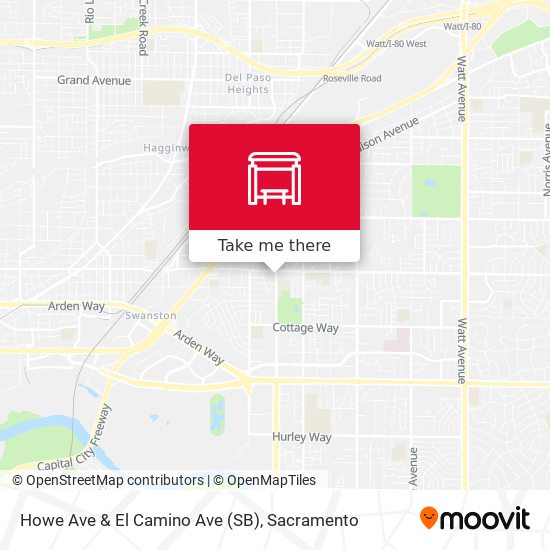 Howe Ave & El Camino Ave (SB) map