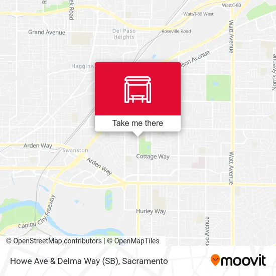 Howe Ave & Delma Way (SB) map