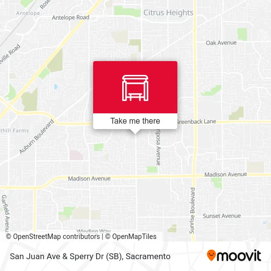 San Juan Ave & Sperry Dr (SB) map