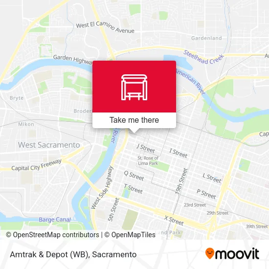 Mapa de Amtrak & Depot (WB)