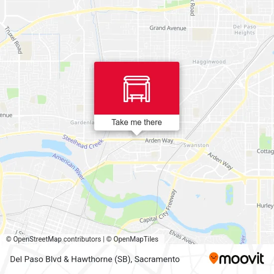 Mapa de Del Paso Blvd & Hawthorne (SB)