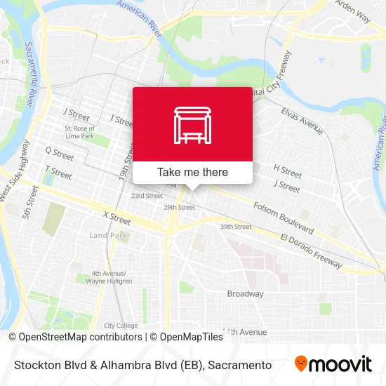 Mapa de Stockton Blvd & Alhambra Blvd (EB)