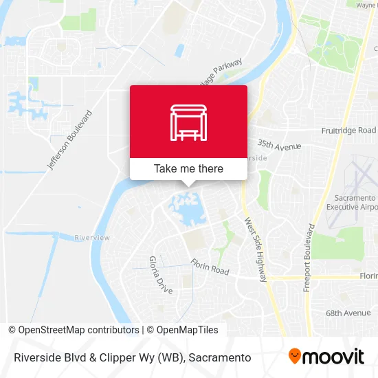 Riverside Blvd & Clipper Wy (WB) map