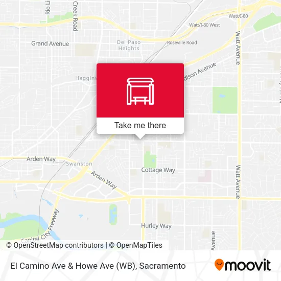 El Camino Ave & Howe Ave (WB) map