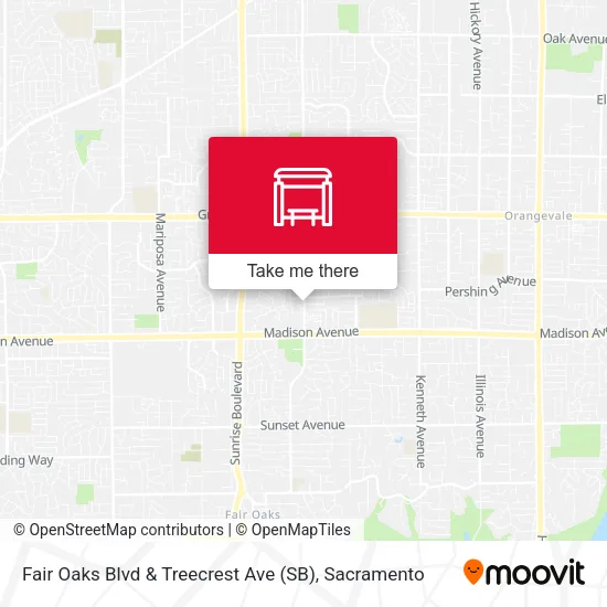 Fair Oaks Blvd & Treecrest Ave (SB) map