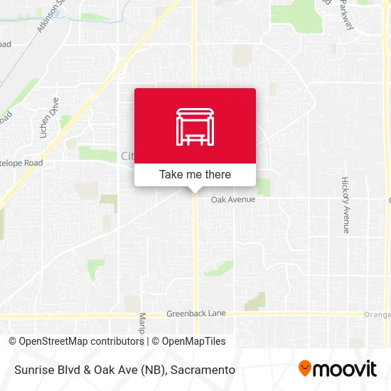 Mapa de Sunrise Blvd & Oak Ave (NB)