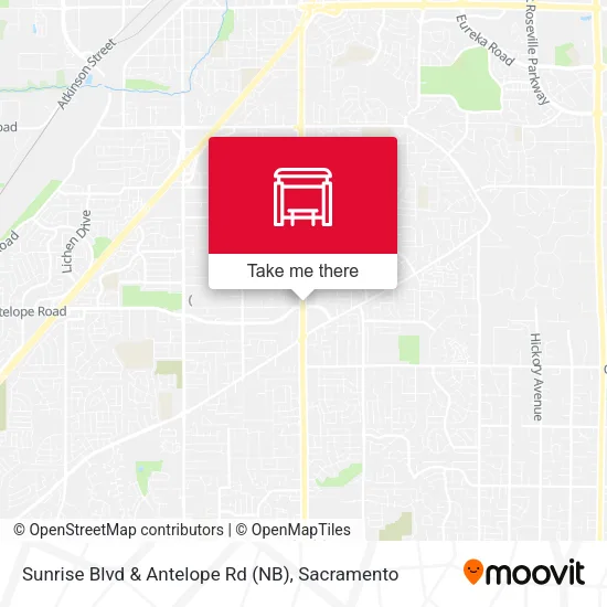 Mapa de Sunrise Blvd & Antelope Rd (NB)