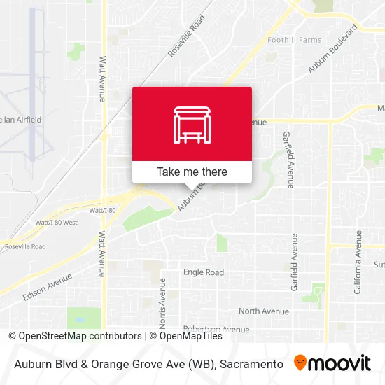 Mapa de Auburn Blvd & Orange Grove Ave (WB)