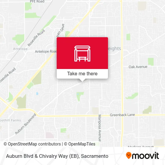 Auburn Blvd & Chivalry Way (EB) map