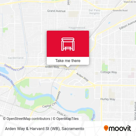 Mapa de Arden Way & Harvard St (WB)