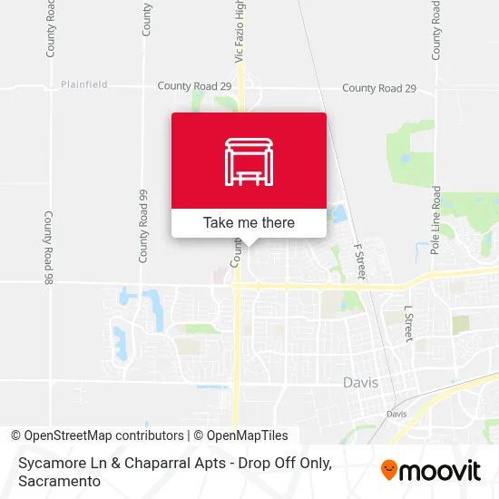 Sycamore Ln & Chaparral Apts - Drop Off Only map