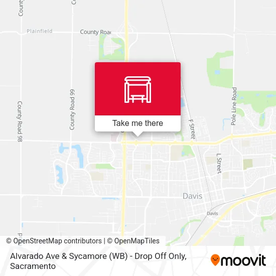 Mapa de Alvarado Ave & Sycamore (WB) - Drop Off Only