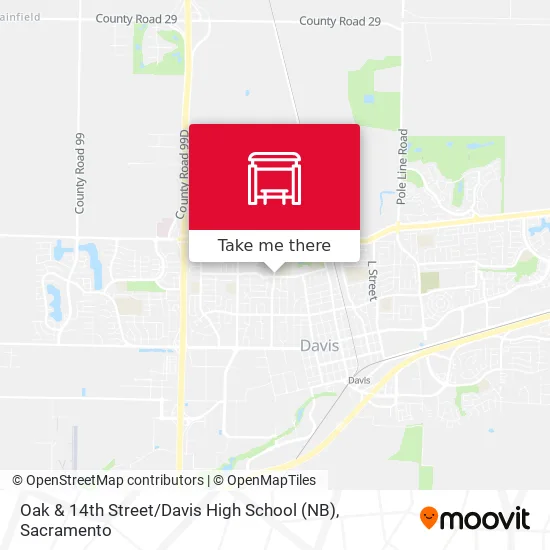 Mapa de Oak & 14th Street / Davis High School (NB)