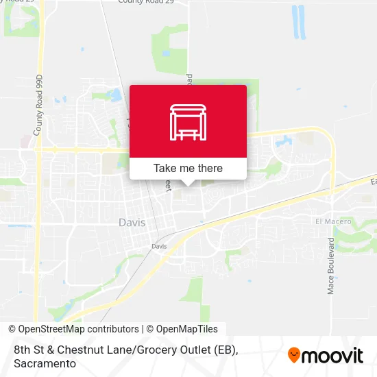 Mapa de 8th St & Chestnut Lane / Grocery Outlet (EB)