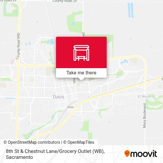 Mapa de 8th St & Chestnut Lane / Grocery Outlet (WB)
