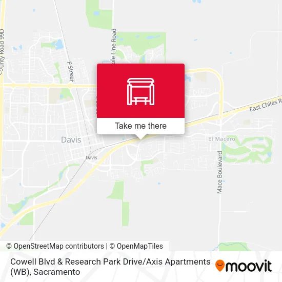 Mapa de Cowell Blvd & Research Park Drive / Axis Apartments (WB)