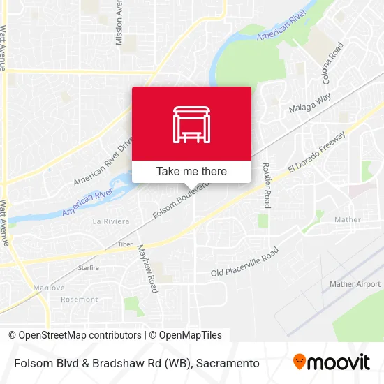 Mapa de Folsom Blvd & Bradshaw Rd (WB)