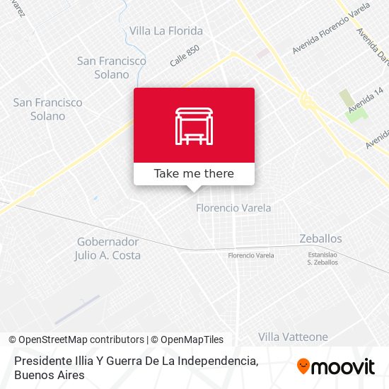 Presidente Illia Y Guerra De La Independencia map