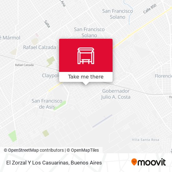 El Zorzal Y Los Casuarinas map