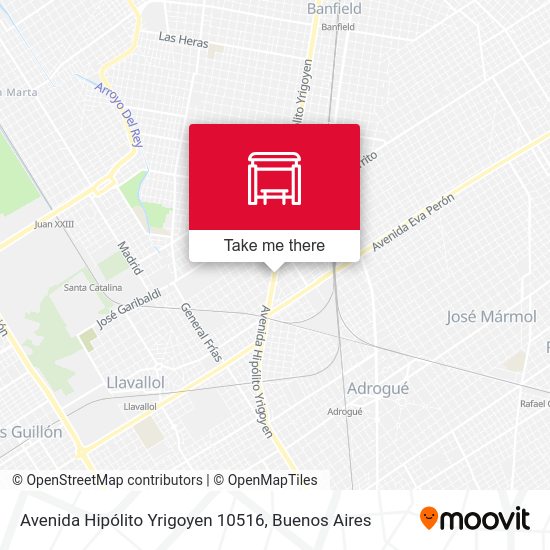 Mapa de Avenida Hipólito Yrigoyen 10516
