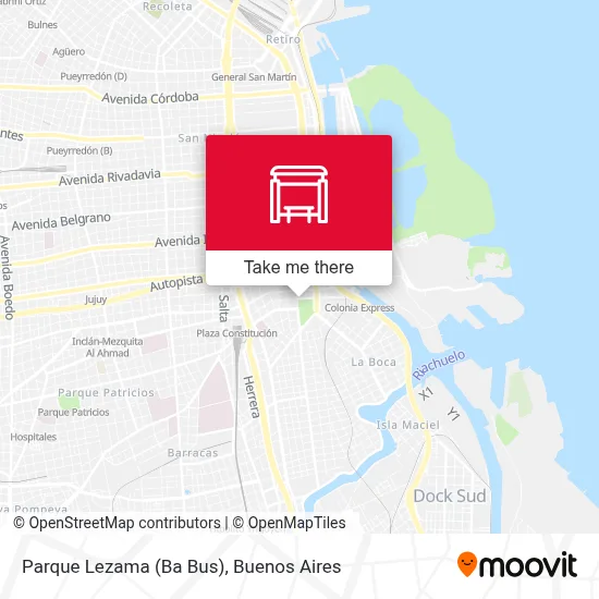 Parque Lezama (Ba Bus) map