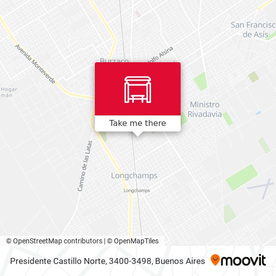 Presidente Castillo Norte, 3400-3498 map