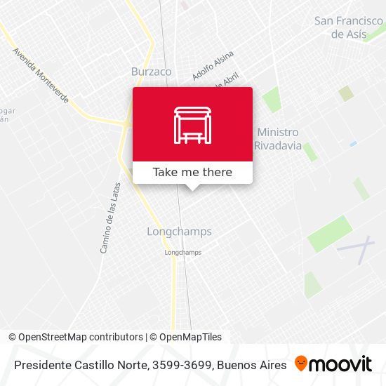 Presidente Castillo Norte, 3599-3699 map