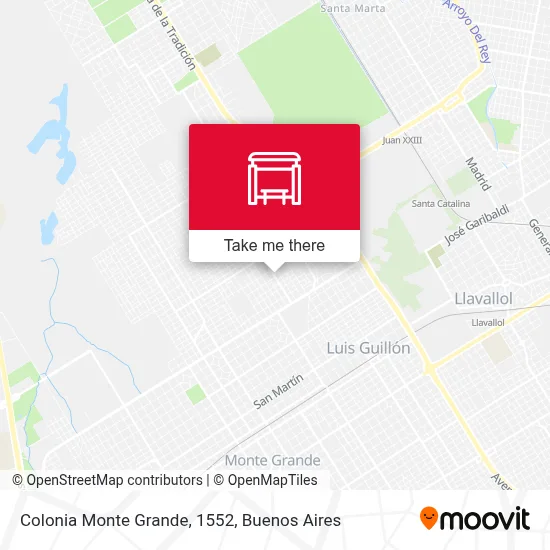 Colonia Monte Grande, 1552 map