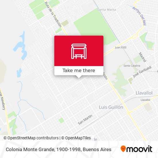 Mapa de Colonia Monte Grande, 1900-1998
