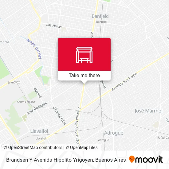 Brandsen Y Avenida Hipólito Yrigoyen map