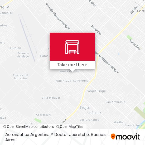 Mapa de Aeronáutica Argentina Y Doctor Jauretche