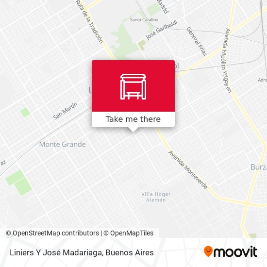 Mapa de Liniers Y José Madariaga