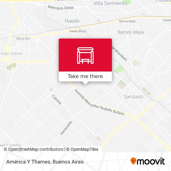América Y Thames map