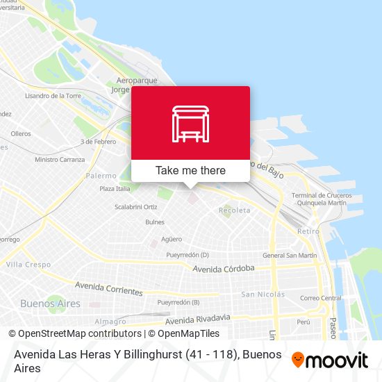 Avenida Las Heras Y Billinghurst (41 - 118) map