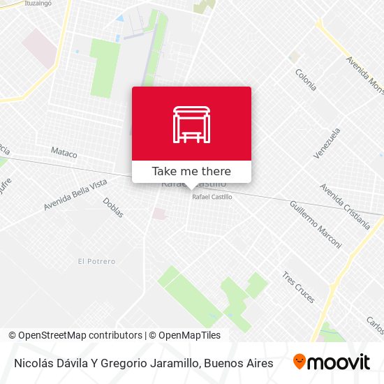 Nicolás Dávila Y Gregorio Jaramillo map