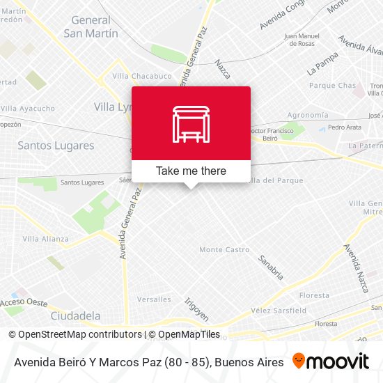 Avenida Beiró Y Marcos Paz (80 - 85) map